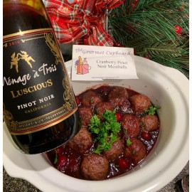 Cranberry Pinot Noir Meatballs